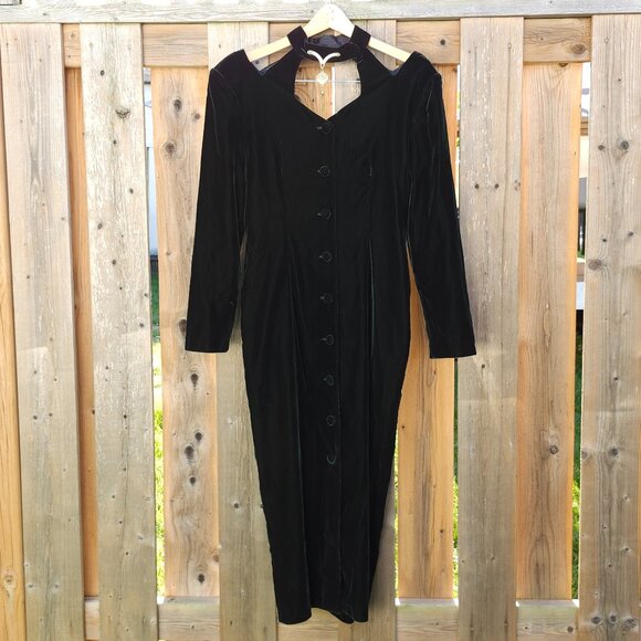 VINTAGE Farouche by Lori Weidner Velvet Green Dress Woman's Size 10 UNIQUE - Picture 1 of 7